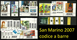 ● San MARINO 2007 ● ANNATA  CODICE A BARRE Per 9 Serie ● Senza BF ️● - Komplette Jahrgänge