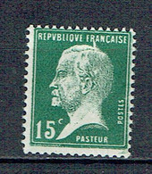 171 Pasteur 15 C. Vert Variété R Relié à La Tête Adhérences - 1922-26 Pasteur