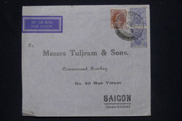 INDES ANGLAISES - Enveloppe Commerciale De Hyderabad Pour Saigon En 1938 Via Calcutta - L 139429 - 1936-47 Koning George VI