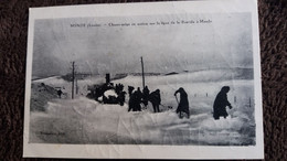 Delcampe - CPA MENDE LOZERE 48 CHASSE NEIGE EN ACTION SUR LA LIGNE DE LA BASTIDE A MENDE ABIMATION TRAIN LOCOMOTIVE - Mende