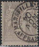 SAGE - BOUCHES DU RHONE - OBLITERATION - MARSEILLE AFFRANCHISSEMENT - N°87 - DATEUR INVERSE. - 1876-1898 Sage (Type II)