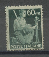 Italie - Italy - Italien 1945-48 Y&T N°486 - Michel N°687 (o) - 60c Arrachage - Used