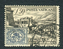 VATICANO 1952 CENTENARIO STATO PONTIFICIO 50 L. USATO - Usati