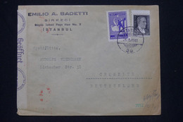 TURQUIE - Enveloppe Commerciale De Istambul Pour L'Allemagne En 1941 Avec Contrôle Postal- L 139433 - Briefe U. Dokumente