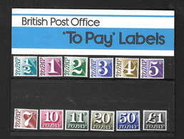 Great Britain 1970 Decimal Currency Postage Dues PP Up To £1 (No 93) - Presentation Packs