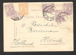 ROMANIA  TO NETHERLANDS - MULTI-FRANKED POSTCARD STATIONERY - 1926. - Otros & Sin Clasificación