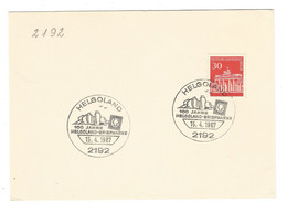 Sonderstempel Helgoland 1967  100 Jahre Helgoland - Briefmarke   Deutsche Bundespost Berlin - Briefe U. Dokumente