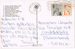 48726. Postal Aerea WILTON (Ct) USA 1971 To Spain. Greetings Massachusetts - Covers & Documents