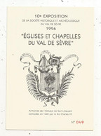 JC, Cp , 10 E Exposition De La Société Historique Et Archéologique Du Val De Sèvre,1996, églises Et Chapelles.... - Borse E Saloni Del Collezionismo