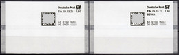 Deutschland Bund Test Poststation Nr. 0003 ATM Satz Ohne / Mit Zudruck BÜWA Xx Automatenmarken Selbstklebend Matrixcode - Automatenmarken