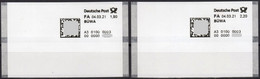 Deutschland Bund Test Poststation Nr. 0003 ATM Tastensatz Zudruck BÜWA Xx Automatenmarken Selbstklebend Matrixcode - Automatenmarken