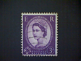 Great Britain, Scott #322d, Used(o), 1957, Wilding Graphite: Queen Elizabeth II, 3d, Deep Purple - Used Stamps
