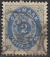 DENMARK 1870 Figures 2 Sk Grey / Ultramarine Mi. 16 I A A - Used Stamps