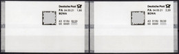 Deutschland Bund Test Poststation Nr. 003D ATM Tastensatz Zudruck BÜWA Xx Automatenmarken Selbstklebend Matrixcode - Automatenmarken