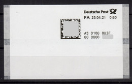 Deutschland Bund Test Poststation Nr. 003F ATM 0,60 Postfrisch Automatenmarken Selbstklebend Matrixcode - Automatenmarken