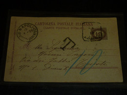 CARTE POSTALE NON AFFRANCHIE DEPART DI NAPOLI 1899 - TIMBRE TAXE N°7 A L'ARRIVEE à TRIESTE - 14/05/1928 (02/23) - Segnatasse