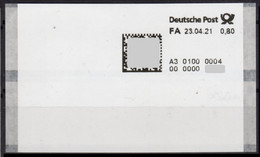 Deutschland Bund Test Poststation Nr. 0004 ATM 0,80 Postfrisch Automatenmarken Selbstklebend Matrixcode - Automatenmarken