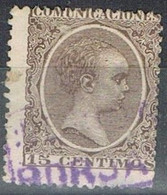 Sello 15 Cts Alfonso XIII Pelon, Carteria Oficial II, BORJAS (Lerida), Edifil Num 219 º - Used Stamps