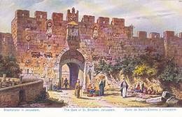 CPA ILLUSTRATION, SIGNED, FRIEDRICH PERLBERG- JERUSALEM GATE OF ST STEPHEN - Perlberg, F.