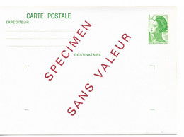 PM190/ Entier CP Marianne De Gandon SPECIMEN SANS VALEUR MINT - Standard Postcards & Stamped On Demand (before 1995)