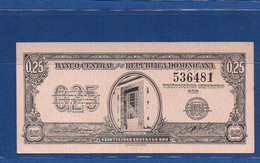 DOMINICAN REPUBLIC - P. 88 – 25 Centavos 1961 AUNC, Serie 536481 - Repubblica Dominicana