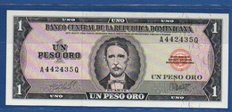 DOMINICAN REPUBLIC - P. 99a2 – 1 Peso Oro 1969 UNC, Serie A 442435 Q - Dominicaine