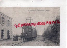 87- ST SAINT SULPICE LES FEUILLES - LA GARE  TRAMWAY SAVON MINERAL LECAT -EDITEUR PM N° 13  RARE - Saint Sulpice Les Feuilles