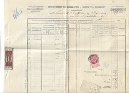 PM193/ TP 58 FB S/Bordereau De L'ADMINISTRATION DES Télégraphes Obl. BXL Quittances 1901 Sucreries Roumaines - Telegraphenmarken [TG]