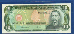 DOMINICAN REPUBLIC - P.119c – 10 Pesos Oro 1988 UNC, Serie D 032231 Q - Repubblica Dominicana