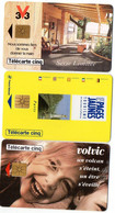 LOT DE 3 TELECARTES  - 5 Unités - REF GN144 / GN191 Chargée / GN228 - 5 Unidades