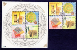 INDIA 2002 HANDICRAFTS Of INDIA, ART HANDLOOM TEXTILE 4v SET + Miniature Sheet MNH, P.O Fresh & Fine - Autres & Non Classés