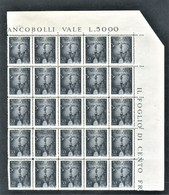 VATICANO 1947 POSTA AEREA SOGGETTI VARI 50 LIRE BLOCCO 25 PEZZI ** MNH TOTALE CAT. 250,00 - Airmail