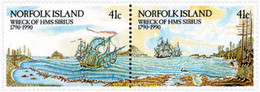 157100 MNH NORFOLK 1990 200 ANIVERSARIO DEL NAUFRAGIO DEL HMS SIRIUS - Isla Norfolk