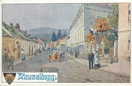 Postcard Austria Vienna Street View Vintage Car Illustration - Altri & Non Classificati