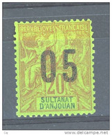 Anjouan  :  Yv  23a  *   Chiffres Espacés - Unused Stamps