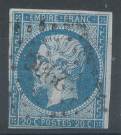 Lot N°73441  N°14A, Oblitéré PC 2909 Soissons, Aisne (2), Pli Horizontal - 1853-1860 Napoléon III.