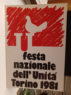 Cartolina Festa Nazionale Dell'Unità Torino 1981, Timbro - Manifestazioni