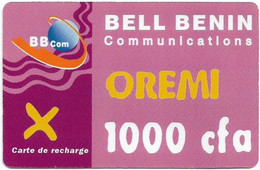 Benin - Bell Benin - Oremi Pink - GSM Refill 1.000CFA, Used - Benin