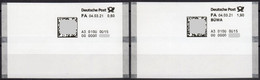 Deutschland Bund Test Poststation Nr. 0015 ATM Satz Ohne / Mit Zudruck BÜWA Xx Automatenmarken Selbstklebend Matrixcode - Automatenmarken