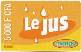 Benin - Mango - Le Jus - (Telecel Reverse), Exp.30.09.2010, GSM Refill 5.000CFA, Used - Benin