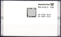 Deutschland Bund Test Poststation Nr. 0015 ATM 0,60 Postfrisch Automatenmarken Selbstklebend Matrixcode - Automatenmarken