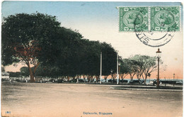 SINGAPOUR CARTE POSTALE -SINGAPORE ESPLANADE DEPART SINGAPORE JU 27 1918 POUR LA FRANCE - Singapur (...-1959)