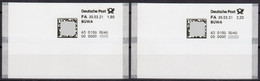 Deutschland Bund Test Poststation Nr. 0040 ATM Tastensatz Zudruck BÜWA Xx Automatenmarken Selbstklebend Matrixcode - Automatenmarken