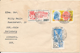 Brazil Cover Sent To Germany DDR 10-5-1967 Topic Stamps - Storia Postale