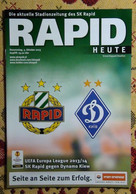 Soccer Programm Rapid Vienna, Austria - Dynamo Kyiv 2013 - Bekleidung, Souvenirs Und Sonstige