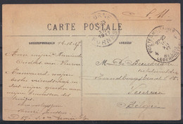 14-18 CP FRANCISE MILITAIRE Obl. PMB 16 V II 1917 DE BOURBOURG ( Nord France ) Vers GARDE CHAMPÊTRE à VEURNE - Zone Non Occupée