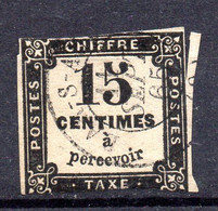 Taxe --1863-70--chiffre Taxe--15c Noir  N° 3 -cachet Rond  BAR SUR AUBE--Aube ..-- 11 SEPT 65  - ..cote  15€ - 1859-1959 Used
