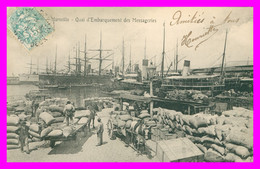 * MARSEILLE - Quai Embarquement Des Messageries - Attelage - Très Animée - Paquebot - Bateau - Bateaux - 1904 - Joliette, Zona Portuaria