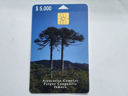 Chile-(cl-tlf-0016)-araucarias-(194)-($5.000)-(G04199193)-(8/2000)-(tirage-20.000)-used Card+1card Prepiad Free - Chili