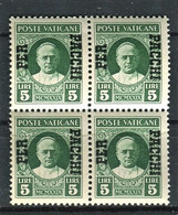 VATICANO 1931 PACCHI POSTALI 5 LIRE QUARTINA ** MNH - Postpakketten